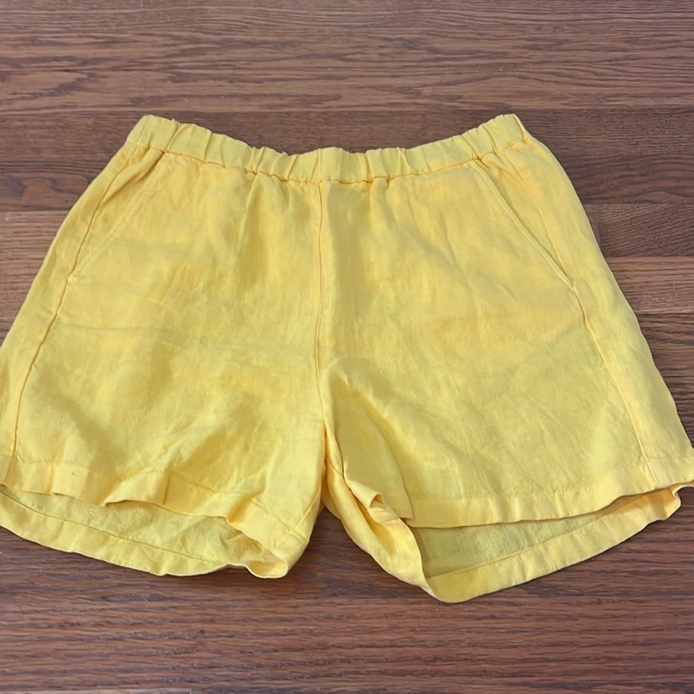 Hartford Yellow Linen Blend Women’s Shorts